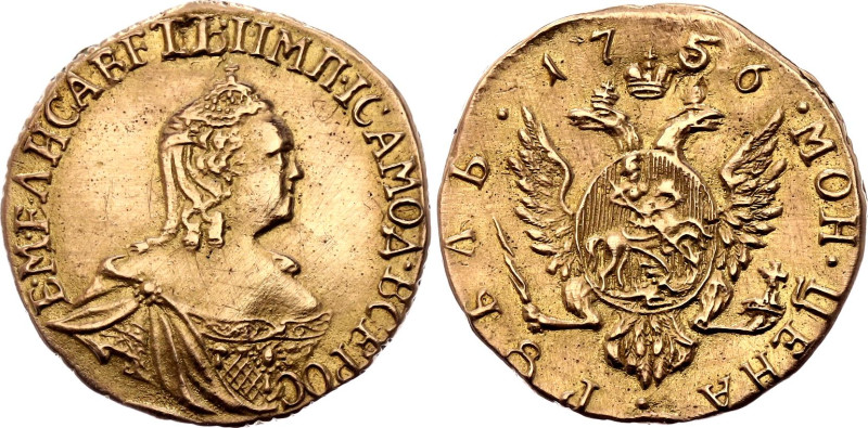 Russia 1 Rouble 1756 R

Bit# 58 (R), 3,25 R by Petrov, Conros# 34/20; Gold (.9...