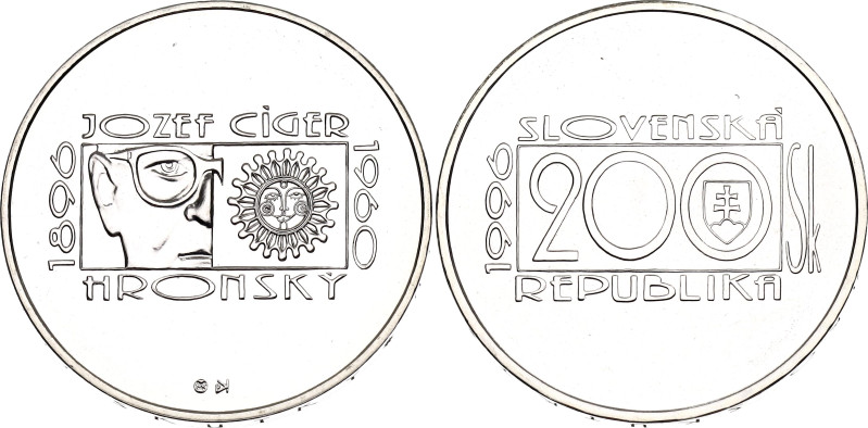 Slovakia 200 Korun 1996

KM# 32, N# 23342; Silver 20.00 g.; 100th Anniversary ...