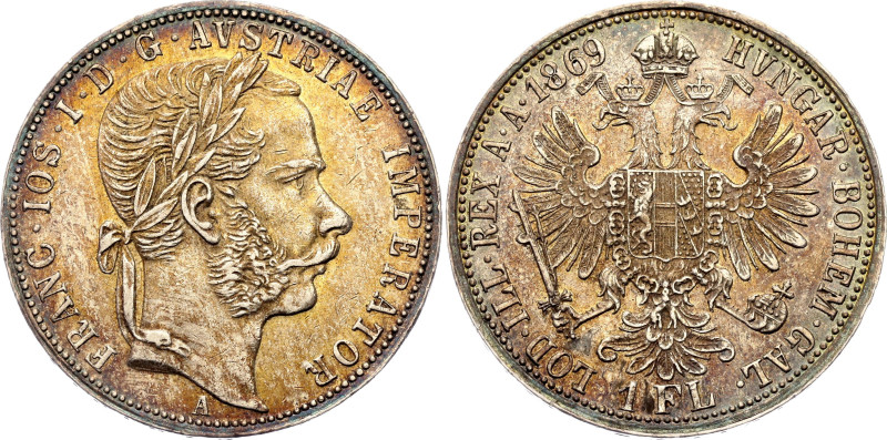 Austria 1 Florin 1869 A

KM# 2221, N# 31958; Silver 12.34 g.; Franz Joseph I; ...