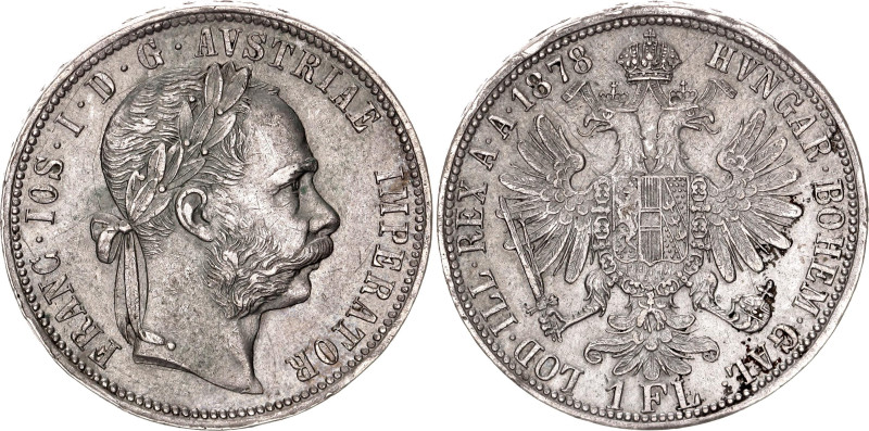 Austria 1 Florin 1878

KM# 2222, N# 4726; Silver 12.28 g.; Franz Joseph I; Vie...