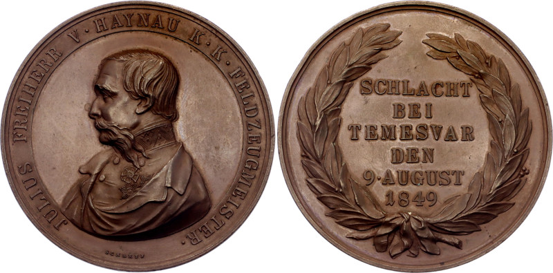 Austria Bronze Medal "Battle of Temesvár" 1849

Bronze 73.64 g., 57.3 mm; Fran...