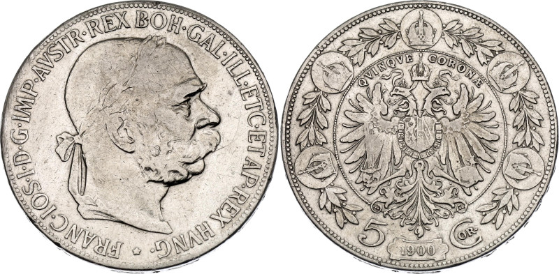 Austria 5 Corona 1900

KM# 2807, N# 11558; Silver 23.76 g.; Franz Joseph I; Vi...