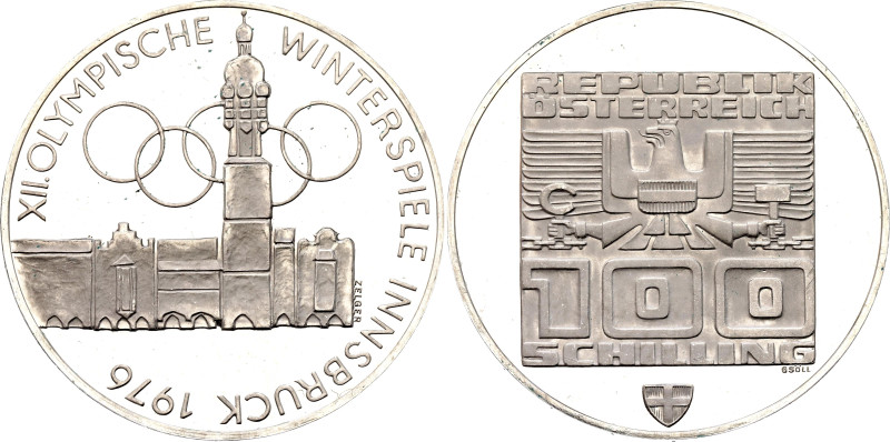 Austria 100 Schilling 1975

KM# 2927, N# 15387; Silver 23.93 g., Proof; 1976 O...