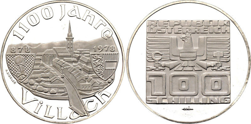 Austria 100 Schilling 1978

KM# 2940, N# 13379; Silver 23.93 g., Proof; 1100th...