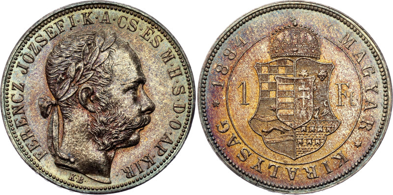 Hungary 1 Forint 1884 KB

KM# 469, N# 26846; Silver 12.34 g.; Franz Joseph I; ...