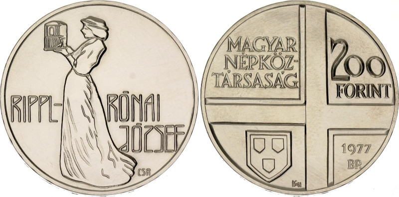 Hungary 200 Forint 1977 BP

KM# 612, ÉH# 1611, Adamo# EM54, N# 34345; Silver 2...