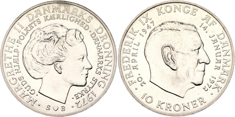 Denmark 10 Kroner 1972 SB

KM# 858, N# 14550; Silver 20.50 g.; Margrethe II; D...