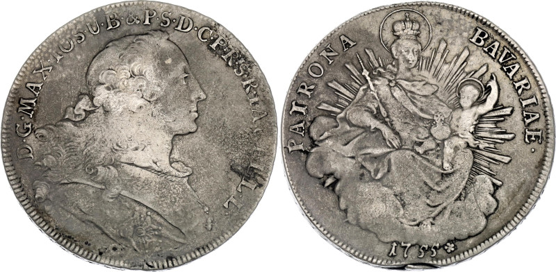 German States Bavaria 1 Taler 1755

KM# 500.2, Dav. 1952, N# 18812; Silver 28....