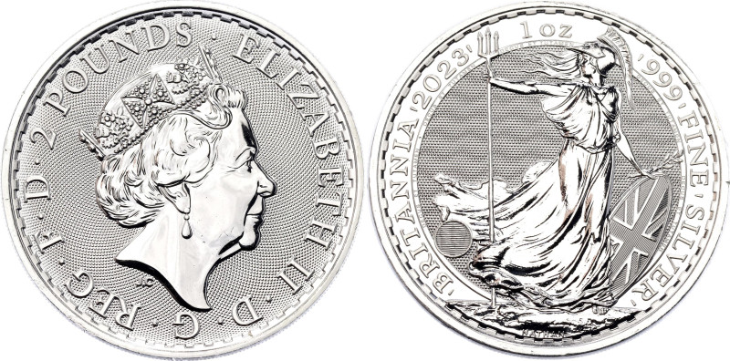 Great Britain 2 Pounds 2023

Sp# BSF23, N# 240613; Silver 31.21 g.; Elizabeth ...