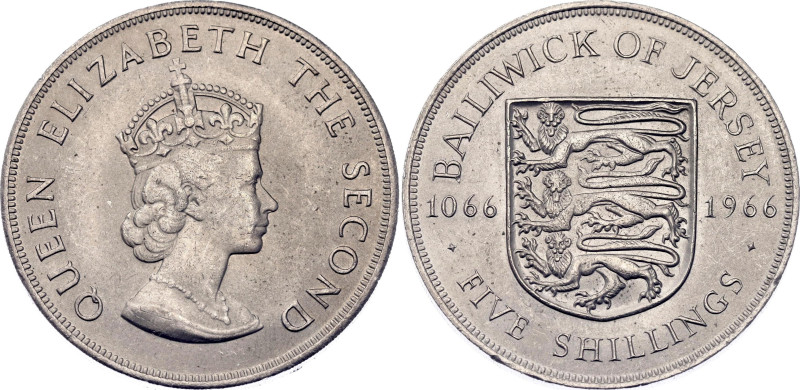 Jersey 5 Shillings 1966

KM# 28, N# 9587; Copper-nickel; Elizabeth II; 900th A...