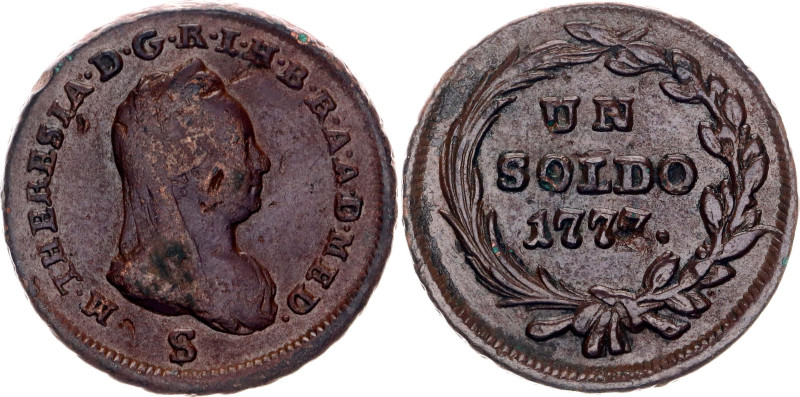 Italian States Milan 1 Soldo 1777 S

KM# 186, N# 23326; Copper; Maria Theresia...