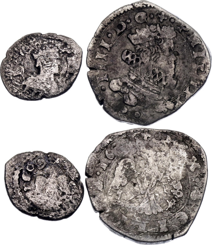 Italian States Sicily 1/2 - 4 Tari 1533 - 1621 (ND)

Silver; Messina Mint; F