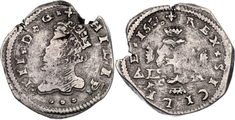 Italian States Sicily 3 Tari 1616

KM# 10, N# 89822; Silver 7.78 g.; Philip II...