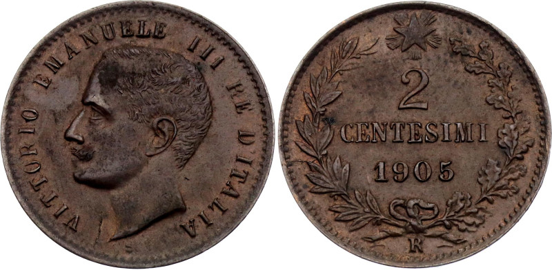 Italy 2 Centesimi 1905 R

KM# 38, N# 10874; Copper; Vittorio Emanuele III; UNC