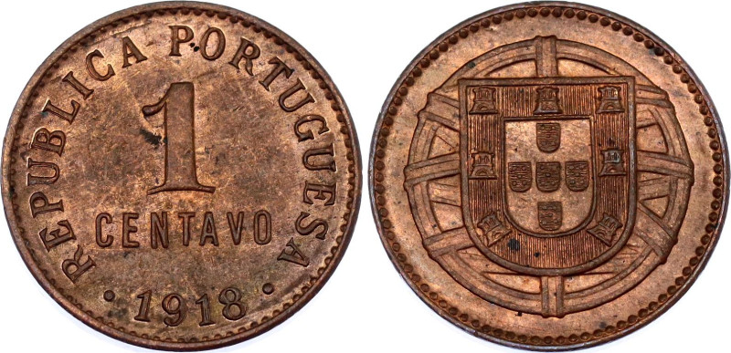 Portugal 1 Centavo 1918

KM# 565, N# 4931; Bronze; Lisbon Mint; UNC with mint ...