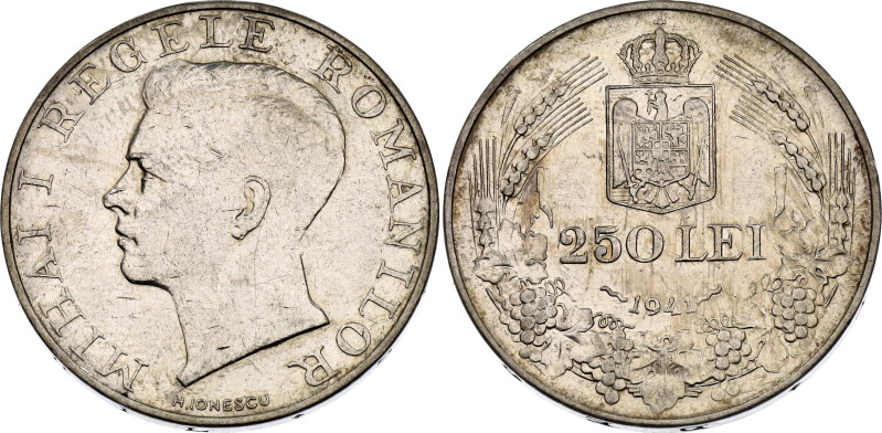 Romania 250 Lei 1941

KM# 59, N# 14639; Silver 12.00 g.; Mihai I; Bucharest Mi...