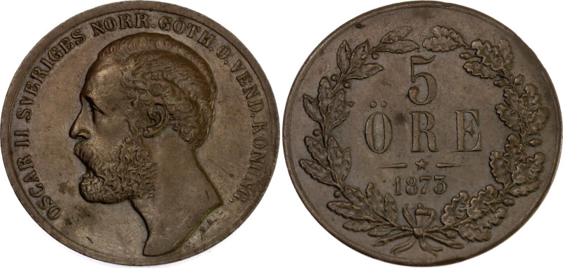 Sweden 5 Ore 1873

KM# 730, N# 37588; Bronze; Oscar II; UNC