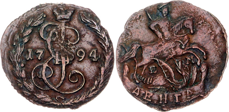 Russia Denga 1794 EM

Bit# 734; Copper 2.99 g.; XF