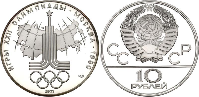 Russia - USSR 10 Roubles 1977 ЛМД

Y# 150, N# 31610; Silver 33.33 g., Proof; 1...