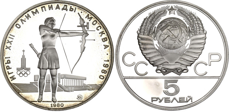 Russia - USSR 5 Roubles 1980 ММД

Y# 179, N# 32769; Silver 16.67 g., Proof; 19...