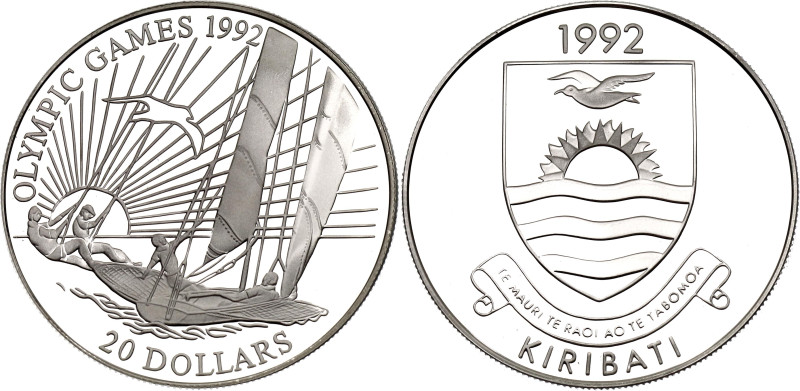 Kiribati 20 Dollars 1992

KM# 17, N# 39089; Silver 31.42 g., Proof; Barcelona ...