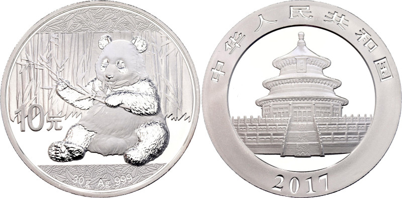 China Republic 10 Yuan 2017

KM# 2318, N# 97619; Silver 30.00 g.; Panda Bullio...