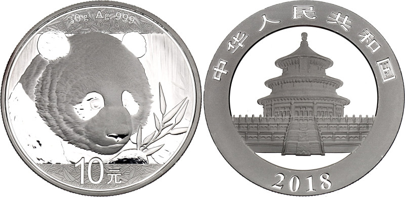 China Republic 10 Yuan 2018

KM# 2410, N# 127720; Silver 30.00 g.; Panda Bulli...