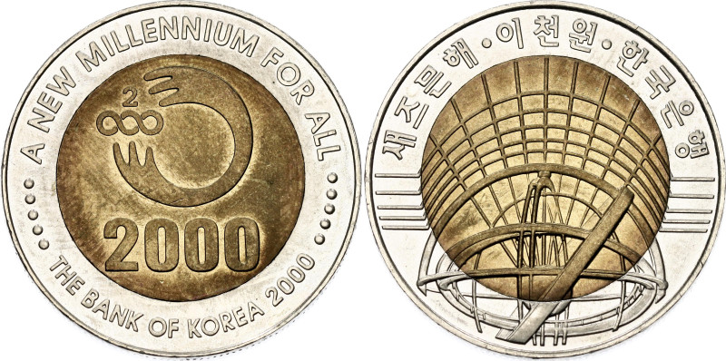 Korea 2000 Won 2000

KM# 88, N# 20334; Bimetallic; Millennium; UNC