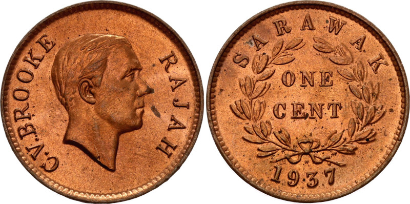 Sarawak 1 Cent 1937 H

KM# 18, Schön# 7, N# 12520; Bronze; Charles Vyner Brook...