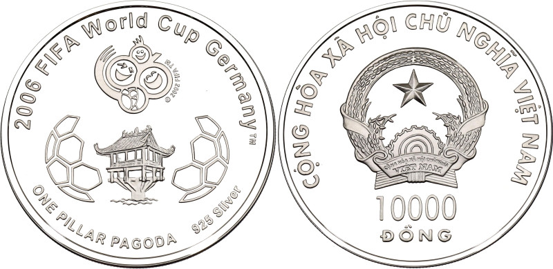 Vietnam 10000 Dong 2006

KM# 77, N# 65097; Silver 30.60 g., Proof; 2006 World ...