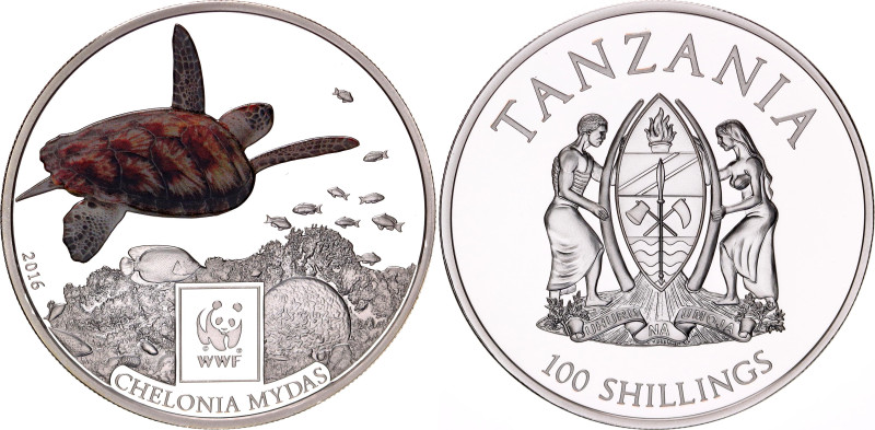 Tanzania 100 Shillings 2016

KM# 92, N# 173769; Silver plated copper-nickel., ...