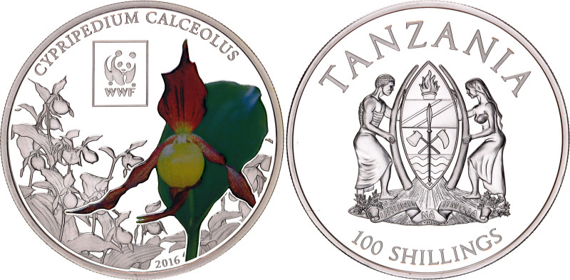 Tanzania 100 Shillings 2016

KM# 93, N# 173772; Silver plated copper-nickel., ...