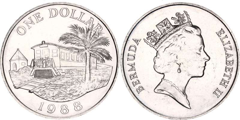 Bermuda 1 Dollar 1988

KM# 55, N# 44819; Copper-nickel; Elizabeth II; Railroad...