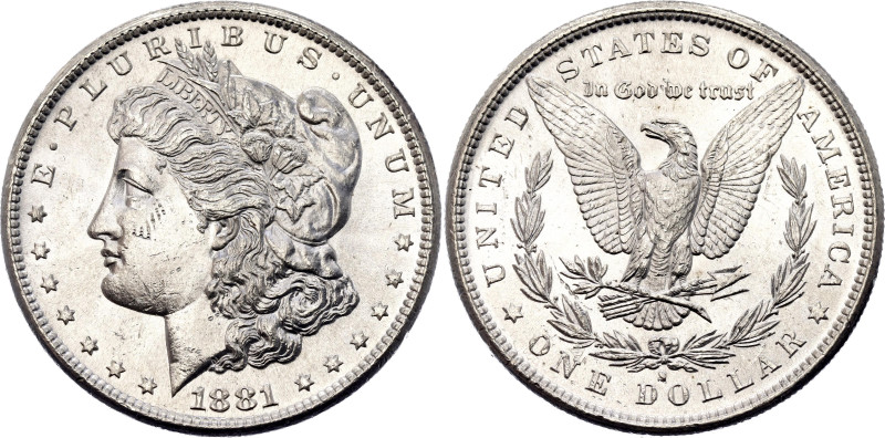 United States 1 Dollar 1881 S

KM# 110, N# 1492; Silver 26.83 g.; "Morgan Doll...