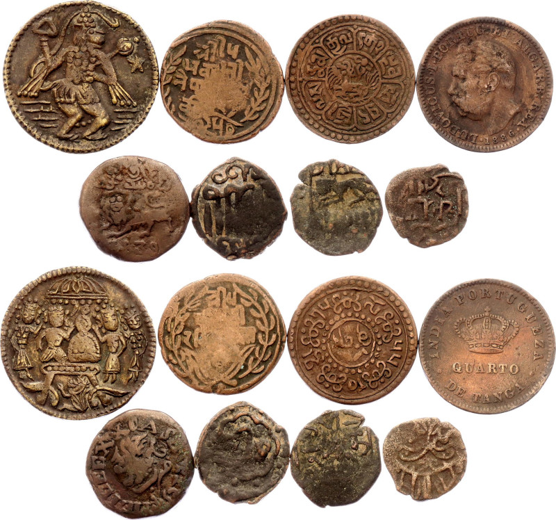 Asia Lot of 8 Coins & Token 18 - 19th Centuries

Various Countries, Dates & De...