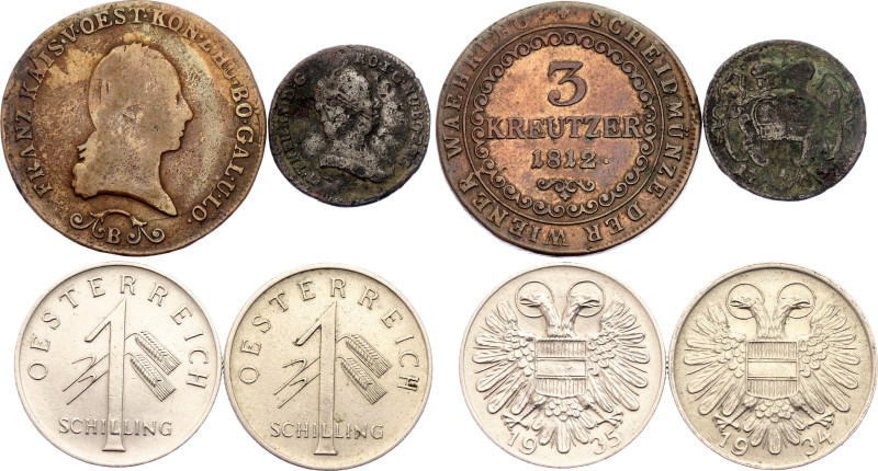 Austria Lot of 4 Coins 1765 - 1935

Various Dates & Denominations; F/UNC