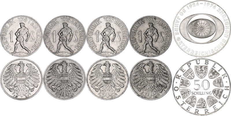 Austria Lot of 5 Coins 1946 - 1974

KM# 2871, 2922; With Silver., Total weight...