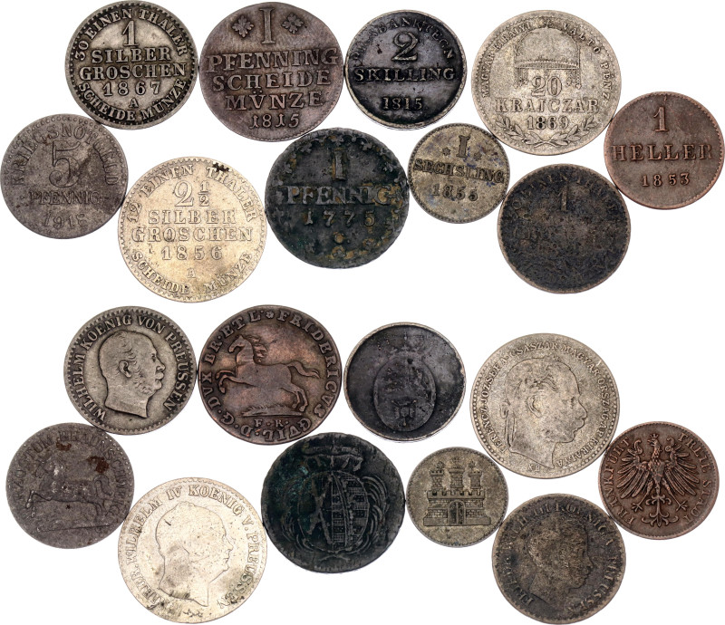 Europe Lot of 10 Coins 1775 - 1918

With Silver; Various Countries, Rulers, Da...