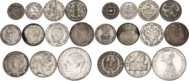 Europe Lot of 11 Coins 1843 - 1967

Total Silver Weight: 96.36 g.; Various Cou...