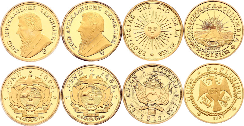 World Lot of 4 Coins 1781 -1898 Collector\s Copy

Gold plated silver., Total w...