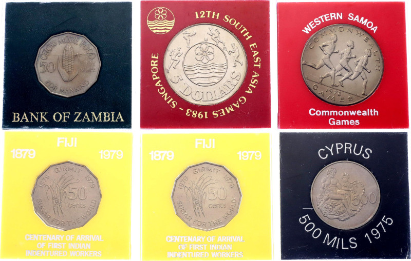 World Lot of 6 Coins 1969 - 1983

Various Countries, Motives, Dates & Denomina...