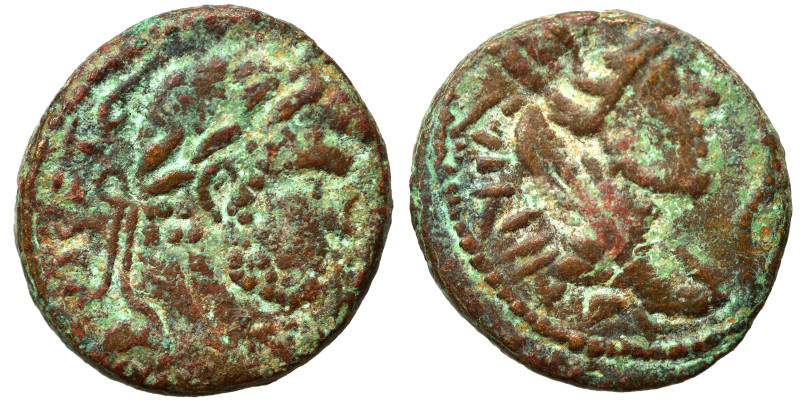 MESOPOTAMIA. Edessa. Caracalla, 198-217. Ae (bronze, 3.95 g, 18 mm). Laureate he...