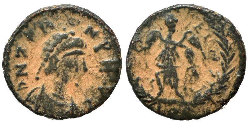 Zeno, 476-491. Nummus (bronze, 0.99 g, 12 mm), Constantinople. Helmeted, draped ...