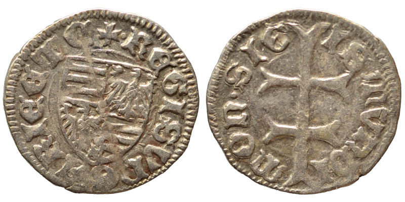 HUNGARY. Sigismund von Luxembourg, 1387-1437. Denár (silver, 0.48 g, 14 mm). Ver...