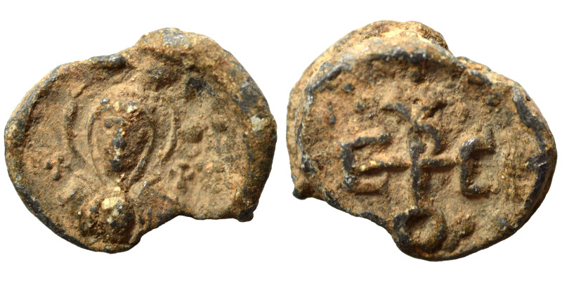 Byzantine seal (lead, 6.19 g, 18 mm). Nearly very fine.