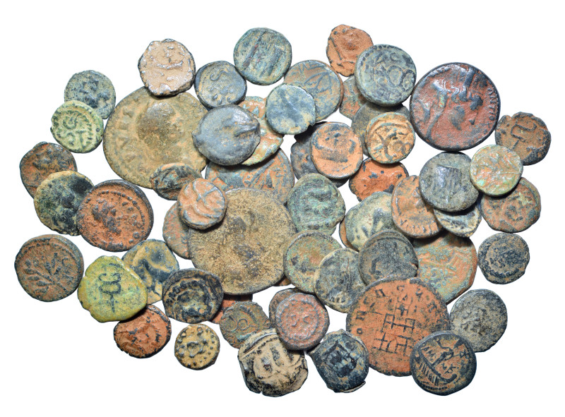 Group lot of circa 50 Roman Provincial coins, some repatinated. G - VF. As seen,...