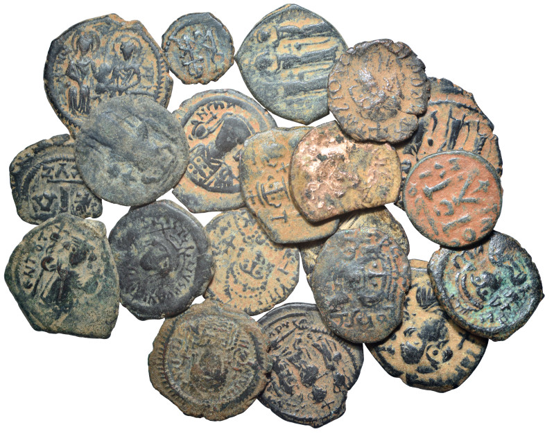 Group lot of 20 Byzantine coins, some repatinated. G - VF. As seen, no return