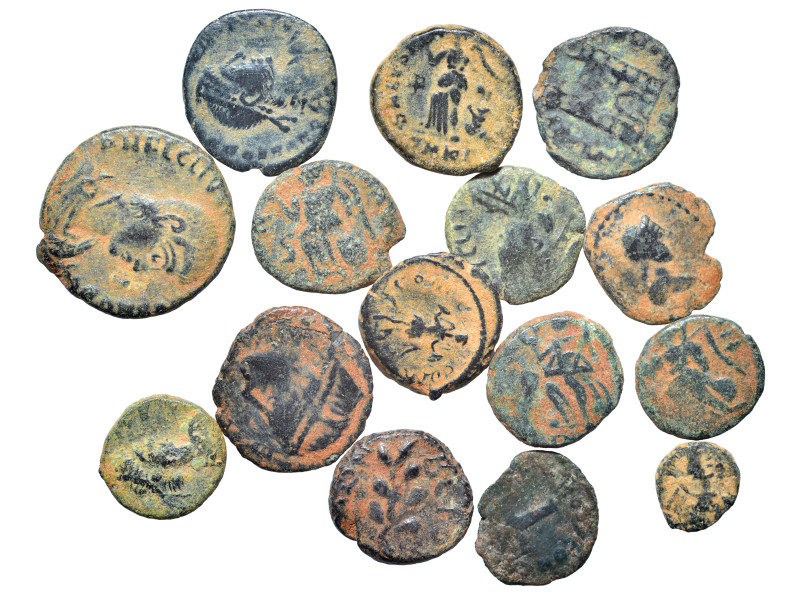 Group lot of circa 15 Roman Imperial coins, some repatinated. G - VF. As seen, n...