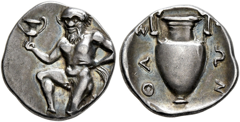 ISLANDS OFF THRACE, Thasos. Circa 412-404 BC. Trihemiobol (Silver, 12 mm, 0.97 g...