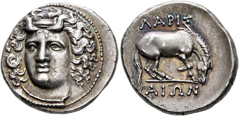 THESSALY. Larissa. Circa 356-342 BC. Drachm (Silver, 20 mm, 6.07 g, 6 h). Head o...